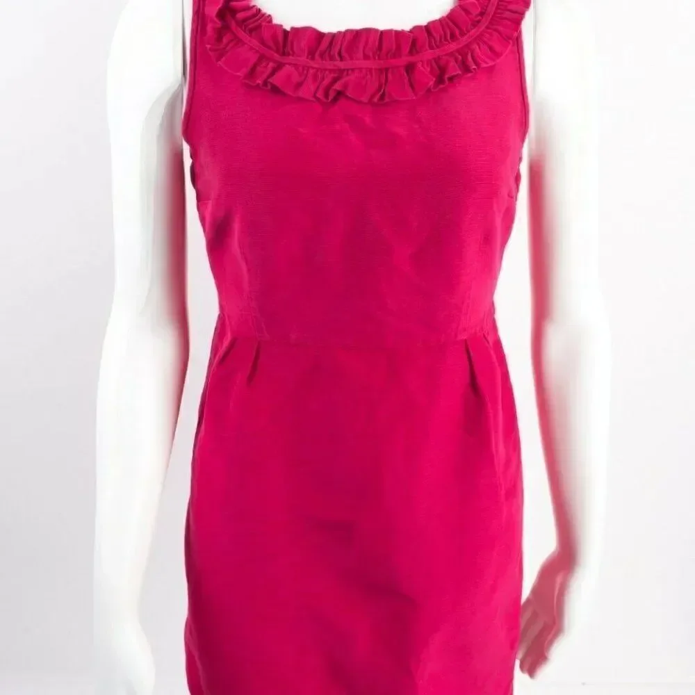 Kate Spade Womens Silk Ruffle Sheath Dress Sz 6